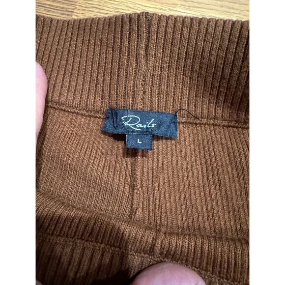 Rails Jules Rib Cotton Blend brown Knit Pants size L - Picture 11 of 12